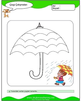 okul öncesi çizgi çalışma sayfaları